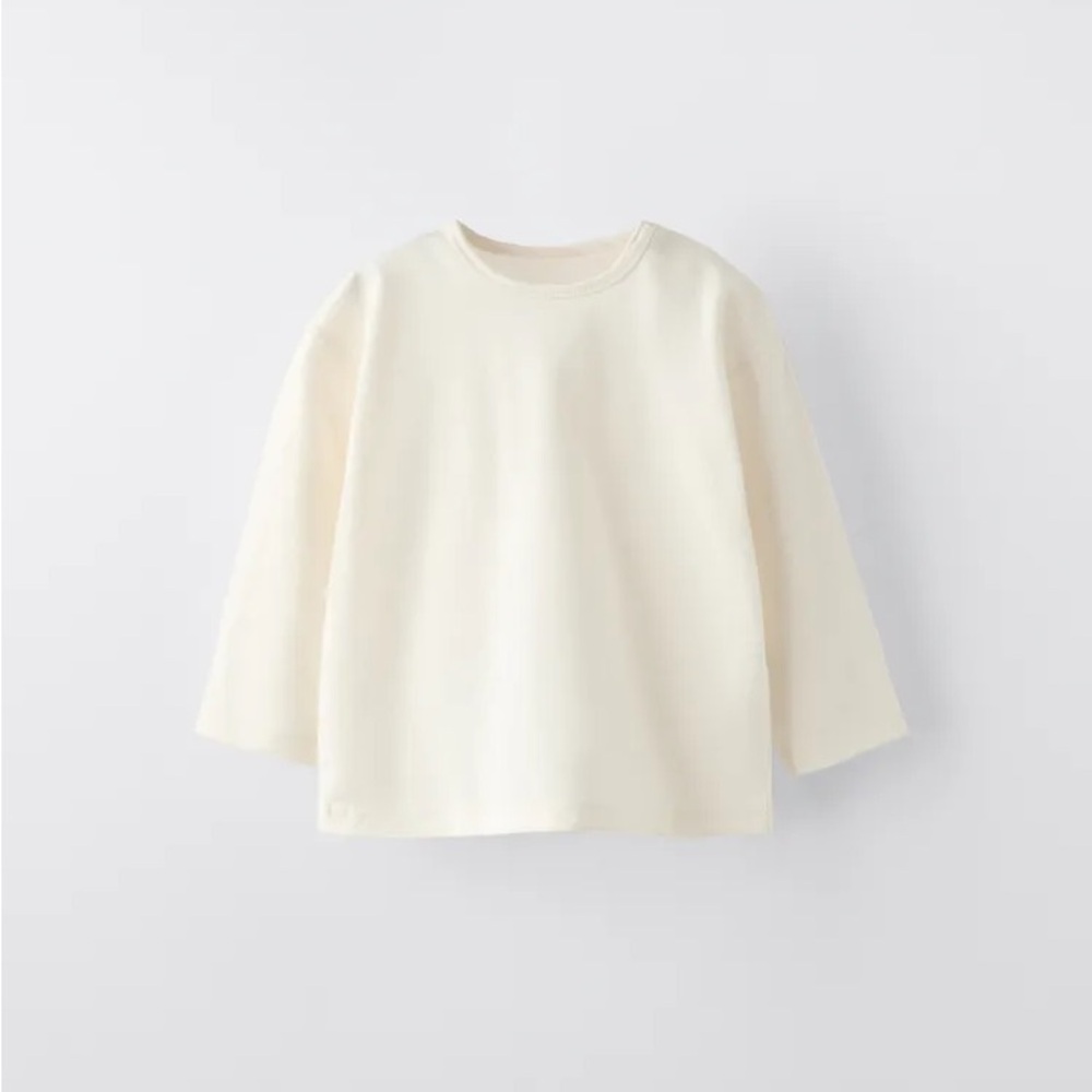 Zara Basic T-Shirts (2); Light Ecru and Blush Pink